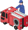 整備士と消防車